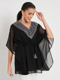 Georgette Embellished Yoke Kaftan
