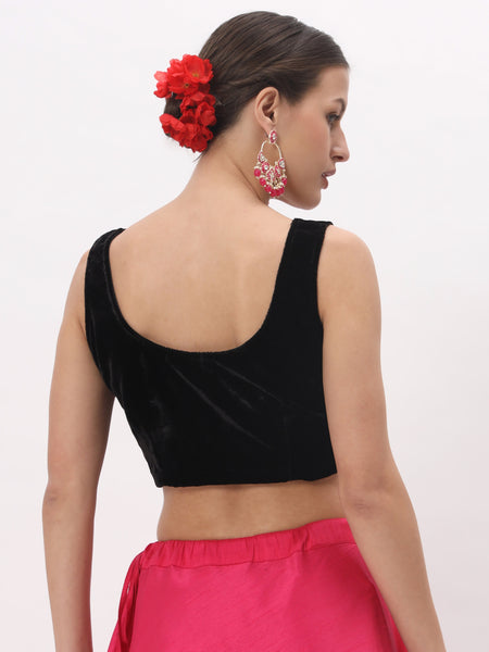 Velvet Solid Readymade blouse