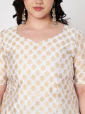 Plus Size Silk Blend Hand Block Printed Blouse