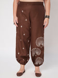 Plus Size Cotton Block Printed Placement Trouser