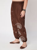 Plus Size Cotton Block Printed Placement Trouser
