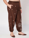 Plus Size Cotton Block Printed Placement Trouser
