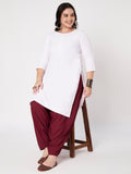 Plus Size Viscose Solid Cowl Salwar