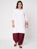 Plus Size Viscose Solid Cowl Salwar