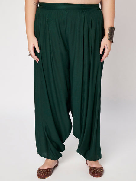 Plus Size Viscose Solid Cowl Salwar