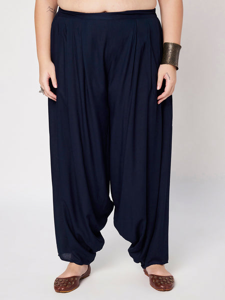 Plus Size Viscose Solid Cowl Salwar