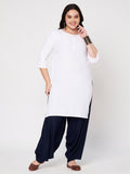 Plus Size Viscose Solid Cowl Salwar