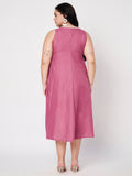 Plus Size Cotton Kalidaar Solid Dress