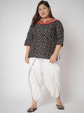 Plus Size Cotton Solid Dhoti