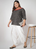 Plus Size Cotton Solid Dhoti