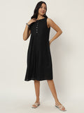 Cotton Pleated Button Dress