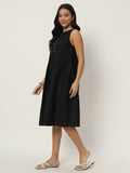 Cotton Pleated Button Dress
