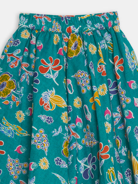 Cotton Printed Embellished Bias Skirt