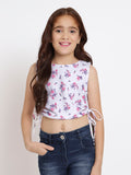 Knitted Printed Side Tie-up Top