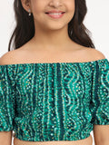 Viscose Bandhani Print Off Shoulder Top