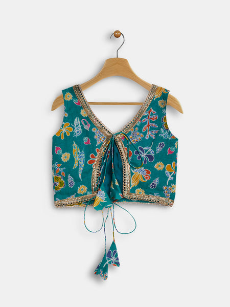 Cotton Embellished Back Tie Top