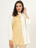 Slub and Tissue Panelled Shirt Kurti
