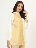 Slub and Tissue Panelled Shirt Kurti