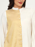 Slub and Tissue Panelled Shirt Kurti