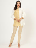 Slub and Tissue Panelled Shirt Kurti