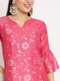 Chanderi Foil Printed Kurti