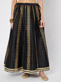 Dupion Hand Block Printed Bias Lehenga Set