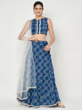 Cotton Printed Embellished Bias Lehenga Set