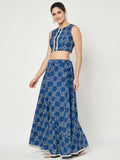Cotton Printed Embellished Bias Lehenga Set