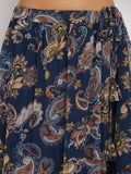 Georgette Printed Embellished Tiered Skirt