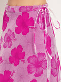 Organza Floral Print Bias Skirt