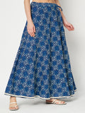 Cotton Printed Embellished Bias Skirt