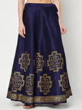 Dupion Hand Block Printed Bias Skirt