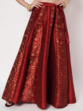 Dupion Block Printed Kalidaar Skirt