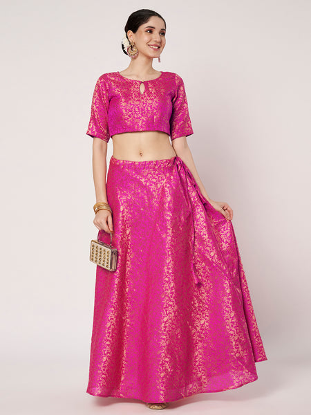 Brocade Floral Bias Skirt