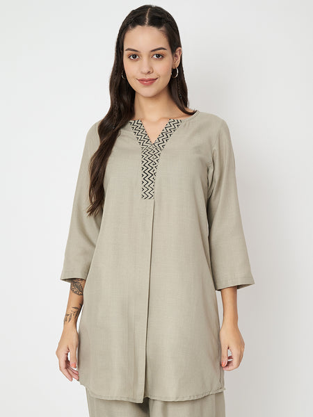 Cotton Print Placket Tunic