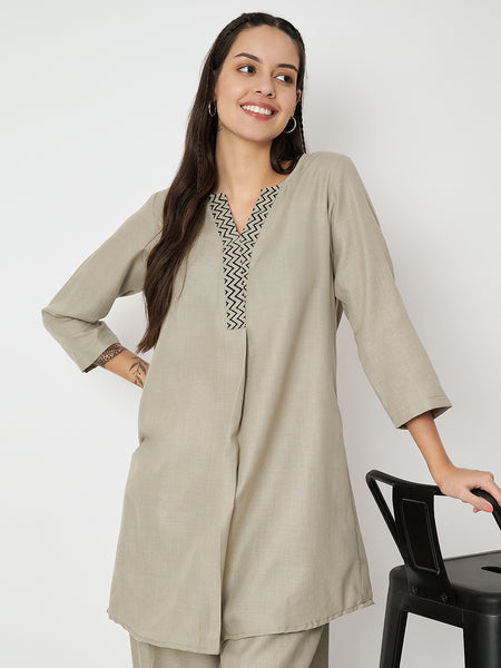 Cotton Print Placket Tunic