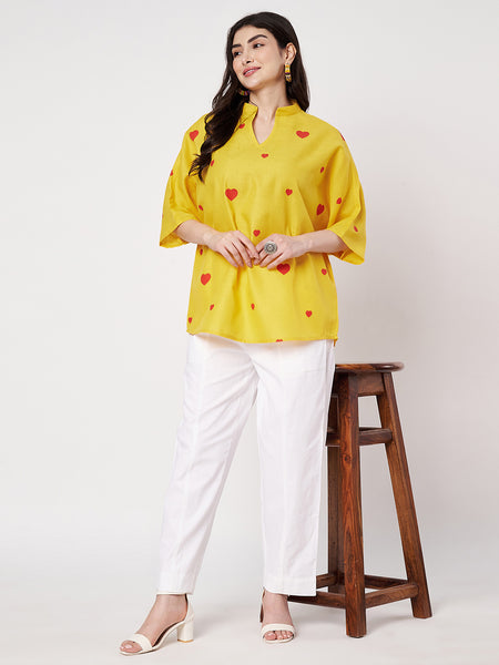 Cotton Block Printed Loose Fit Top