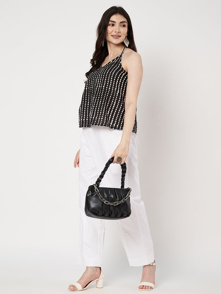 Cotton Printed Halter Tie-Up Top