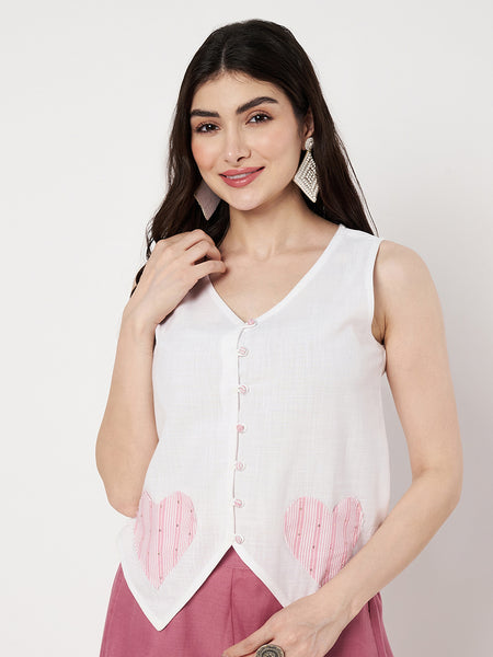 Cotton Patch-Work Button Down Waistcoat