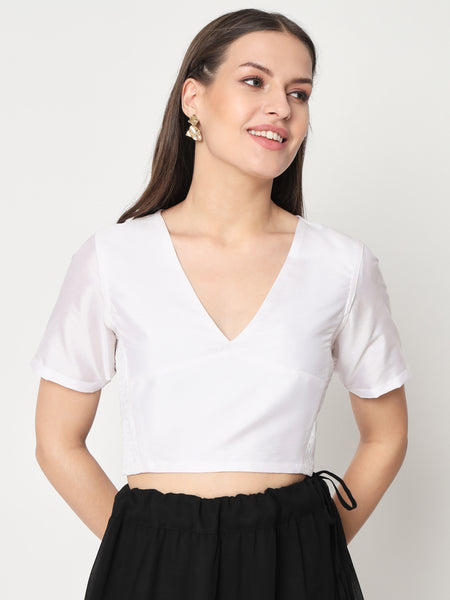 Silk Blend Stretchable Readymade blouse