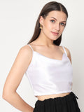 Satin Cowl Neck Solid Readymade blouse