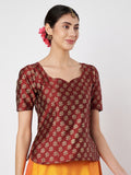 Silk Blend Block Printed  Readymade blouse