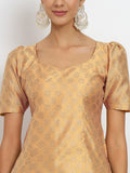 Silk Blend Hand Block Printed Readymade blouse