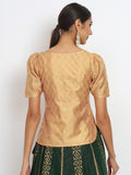 Silk Blend Hand Block Printed Readymade blouse