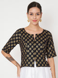 Viscose Block Printed Readymade blouse