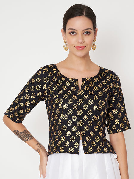 Viscose Block Printed Readymade blouse