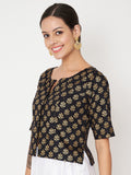 Viscose Block Printed Readymade blouse