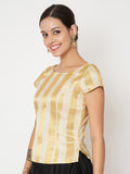 Gold Silver Brocade Readymade blouse