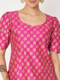 Silk Blend Block Printed Readymade blouse