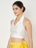 Silk Blend Stretchable Halter Readymade blouse